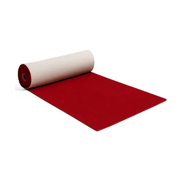 Red carpet runner rolled out flat