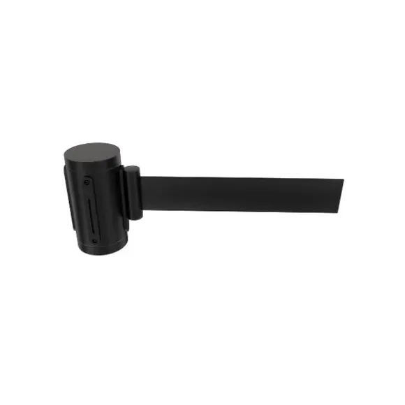 A retractable belt drawn from a stanchion head